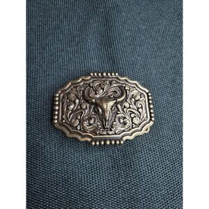 Bronze Steel Horse Head Scroll Belt Buckle Large Western Equestrian